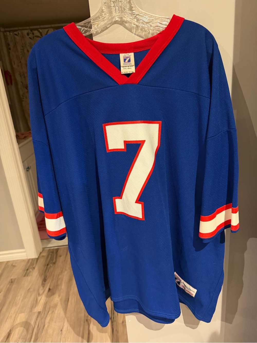 LOGO 7 Royal Blue and Red Number 7 Doug Flutie vintage jersey
